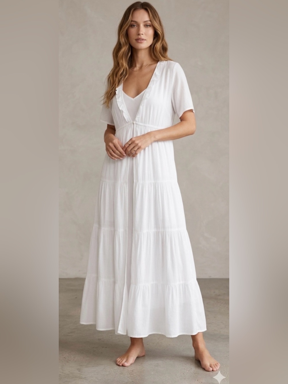 NWOT Antthony 2 Piece maxi dress set overlay and removable slip under dress L